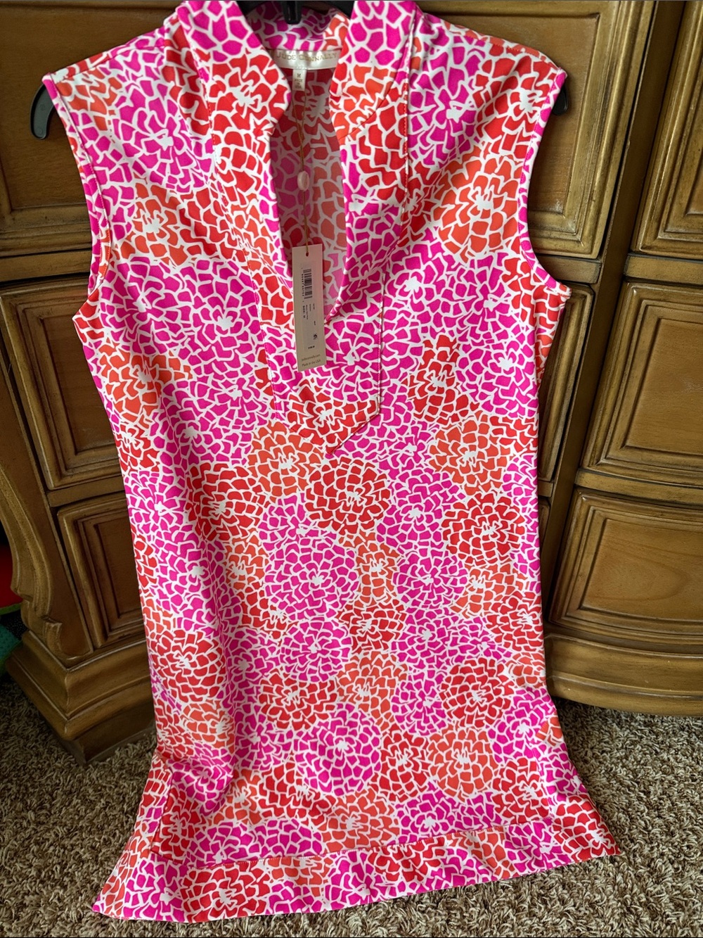 Jude Connally Pink & Orange Floral Sleeveless Shift